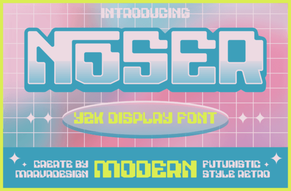 Noser – A Modern Y2K Display Font for Trendy Branding