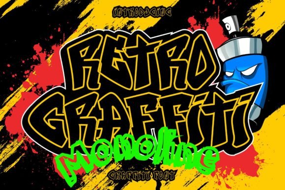 Retro Graffiti Monoline Font for Branding and Design
