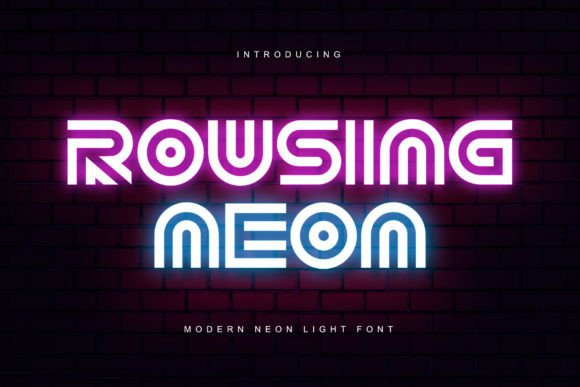 Rousing Neon: A Vibrant Display Font for Handmade Creations